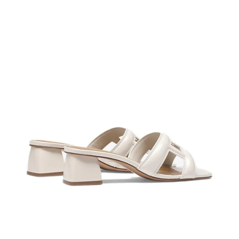 ZSAZSAZSU Rubber Sole Slide Slippers Women's Ecru-3