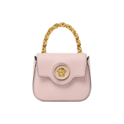 VERSACE La Medusa Smooth Leather Shoulder Bag Crossbody Bag Handbag Mini Women's Light Pink