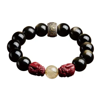 Moonstone Edge Obsidian Bracelets Unisex