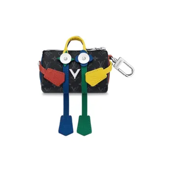 LOUIS VUITTON Keepall Coated Canvas With Leather Trim Monkey Bag Ornament And Keychain Bag Accessory Unisex Multicolor