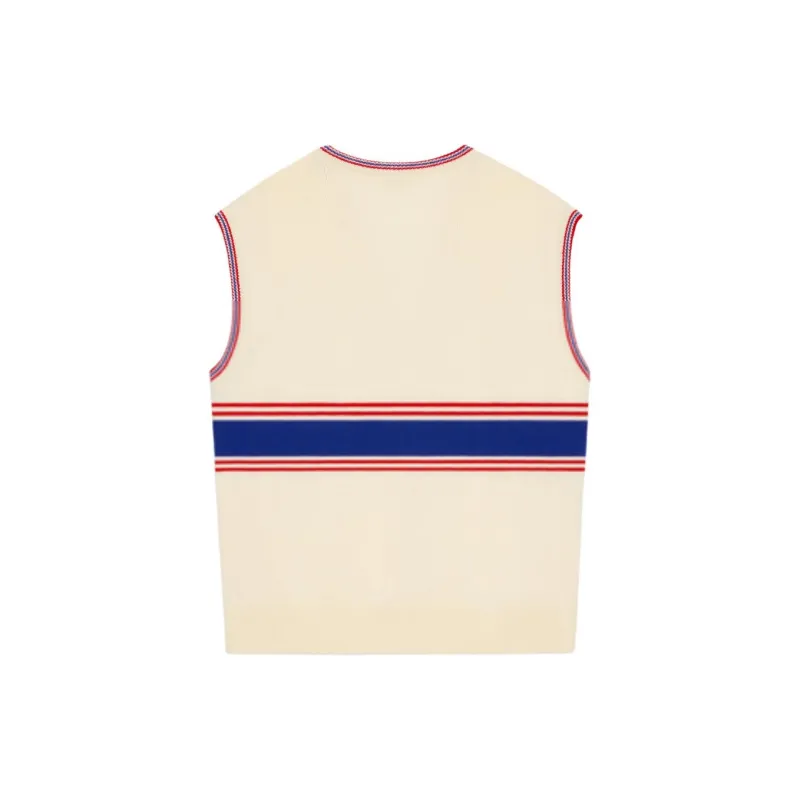 CELINE Triomphe V neck Sweater In Striped Wool-3