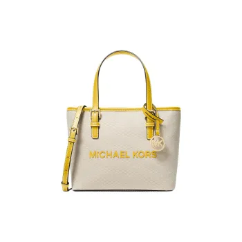 MICHAEL KORS Jet Set Travel Canvas Tote Bag Shopping Bag Shoulder Bag Crossbody Bag Handbag Extra Small Women's Gold