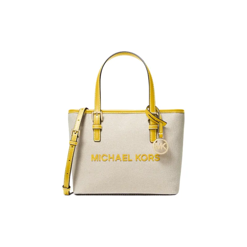 MICHAEL KORS Jet Set Travel Canvas Tote Bag Shopping Bag Shoulder Bag Crossbody Bag Handbag Extra Small Women's Gold-0