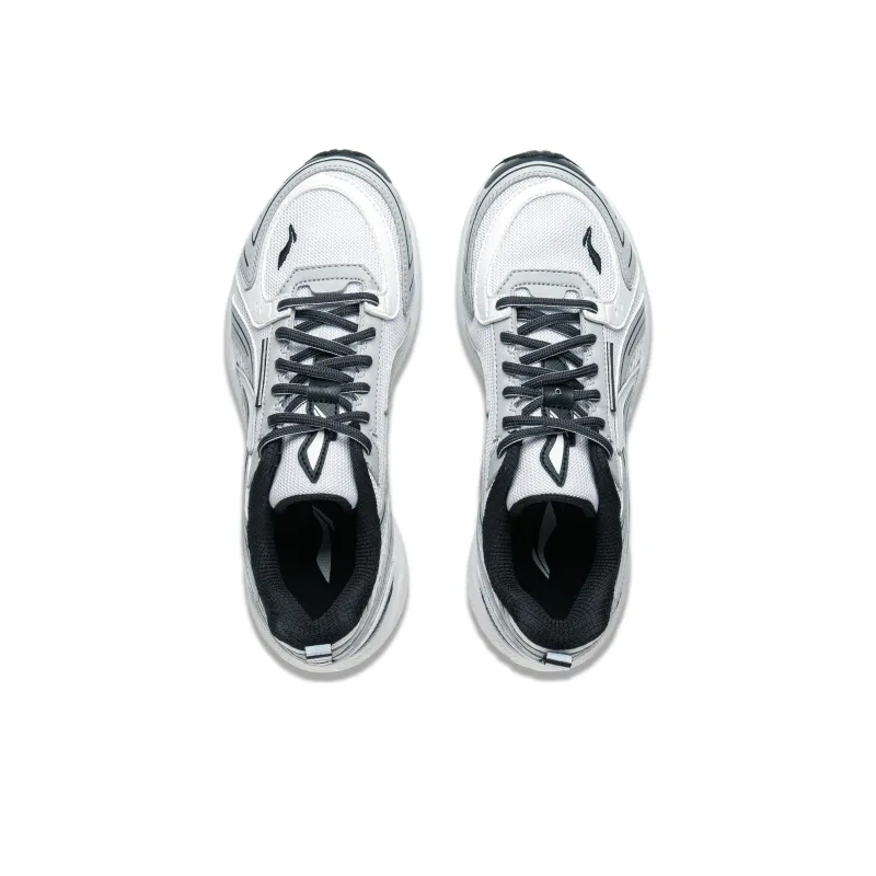 LiNing Shake 1.5 Cushioning Slip Resistant And Abrasion Resistant Low Top Running Shoes Women's White Gray-3