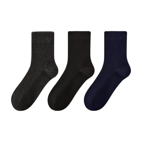 H YXIANG Mid Calf Socks Men's 3 Pack