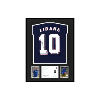 Three For Zidane, Autographed 2022 23 France Team Jersey EM Certificate, Deluxe Framed