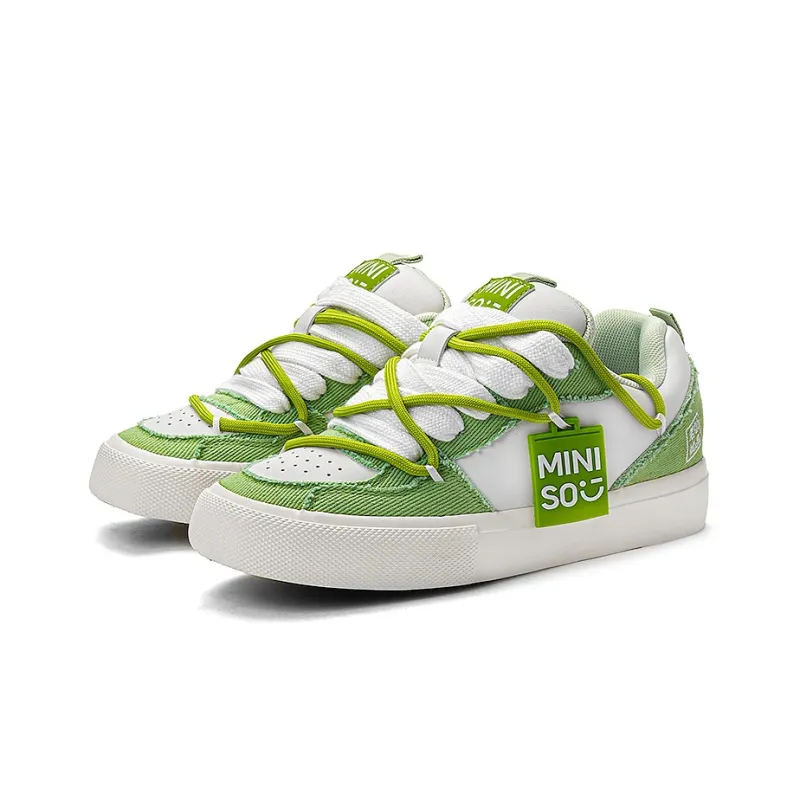MINISO Low Top Skateboard Shoes Unisex Avocado Green-2