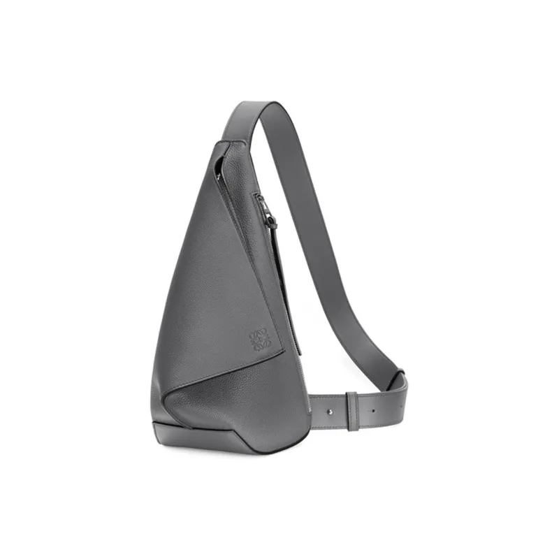 LOEWE Anton Sling Calfskin Shoulder Bag, Sling Bag Men's Anthracite/Gray-2