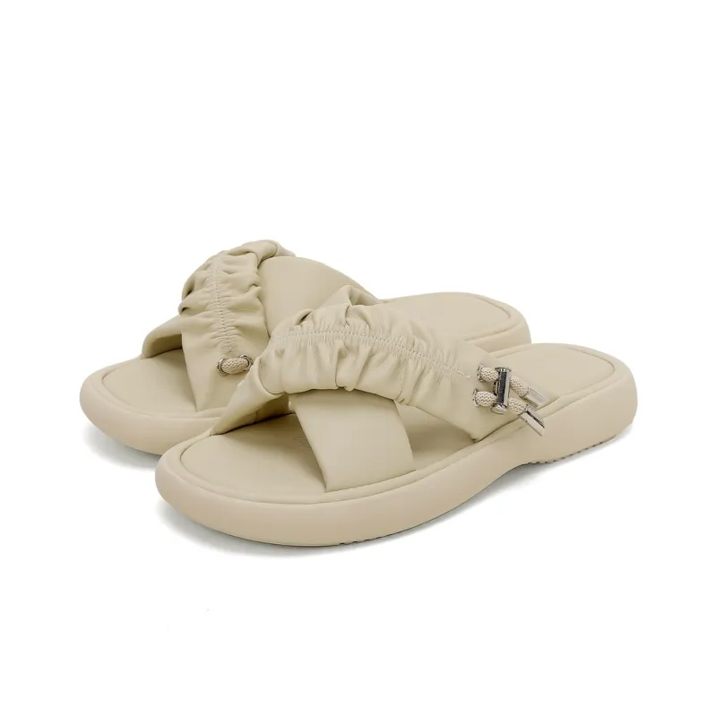 GEMEIQ Slide Slippers Women's Beige/Yellow-6