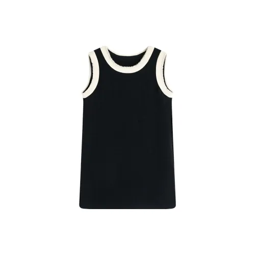 Famanxuan Sleeveless Dresses Women's Like Ink Navy Blue