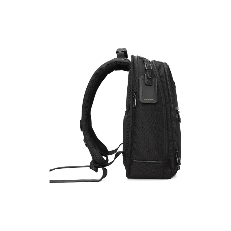HORSEMEN Elastic Nylon Computer Backpack Office Commute Business Trip Regular Men's Black-4