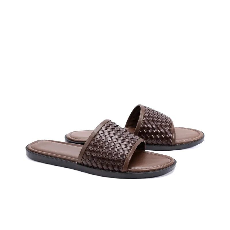 Brounvanm Slide Slippers Men's Brown-3