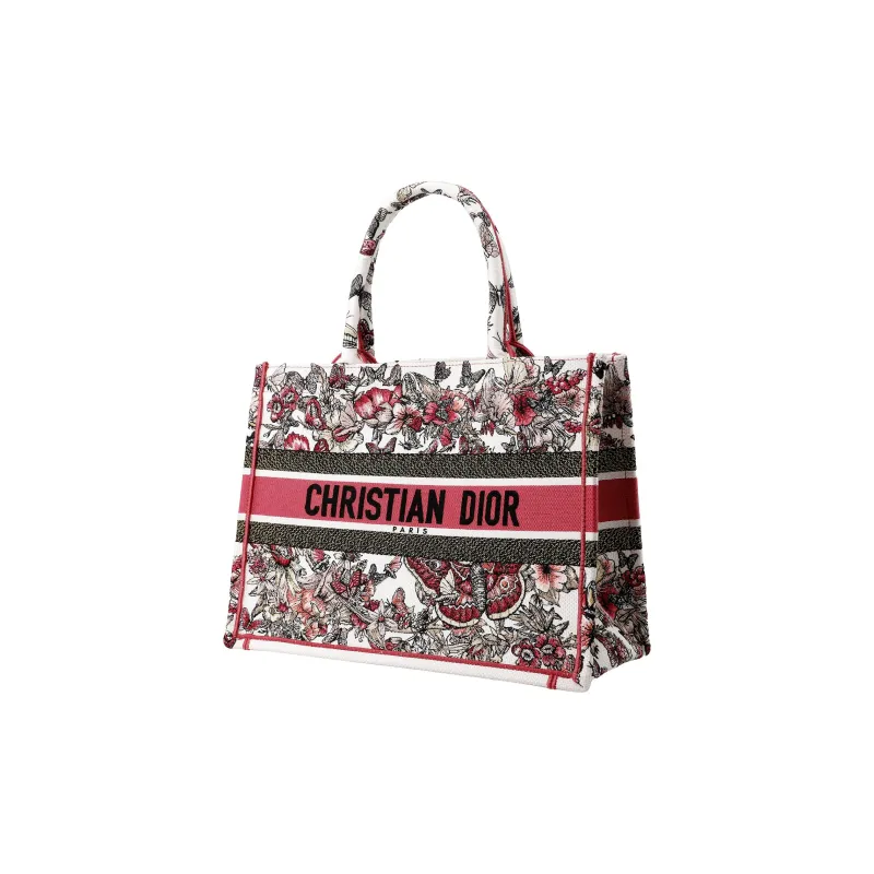 DIOR BookTote Canvas Tote Bag Shopping Bag Canvas Bag Handbags Medium Size Women's Multicolor-3