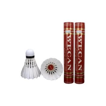 WECAN Red Viken Duck Feather Shuttlecock 12 Pack Water Duck Feather All Round Duck Feather Match Ball Shuttlecocks