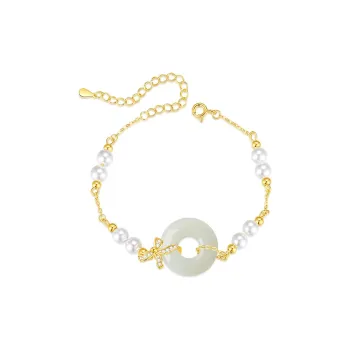 PARAS KORS Bracelets Pale Greenish White Jade Women's