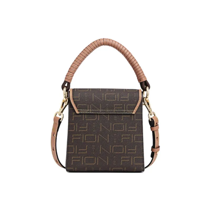 FION Cow Leather Patchwork With Artificial Leather One Shoulder Handbags Small Size Women's Multicolor-6