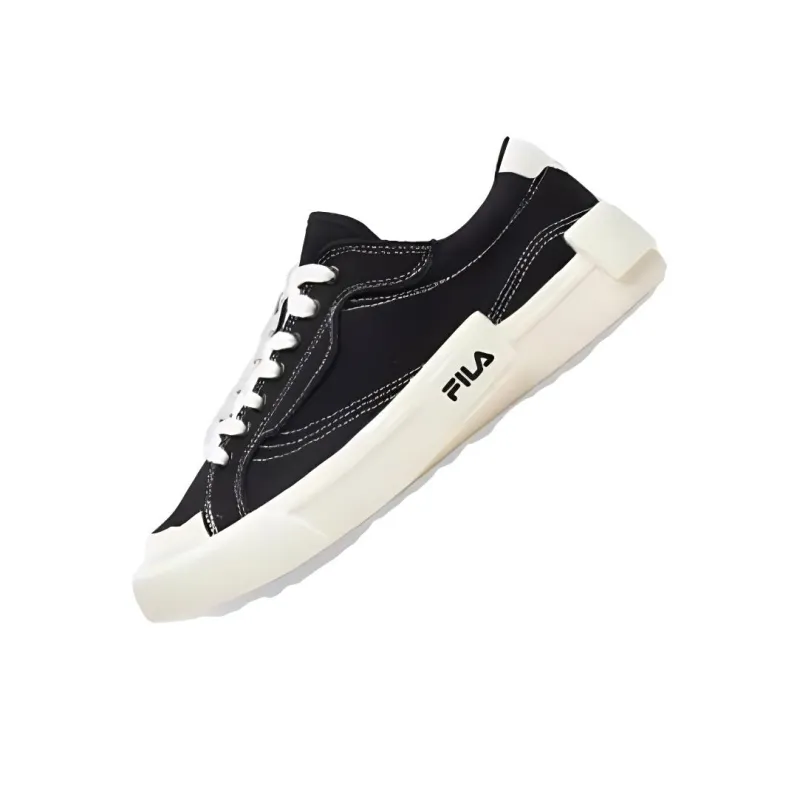 FILA FUSION POP Slip Resistant, Abrasion Resistant, Waterproof Coverage Low Top Canvas Shoes Women's Black White-2