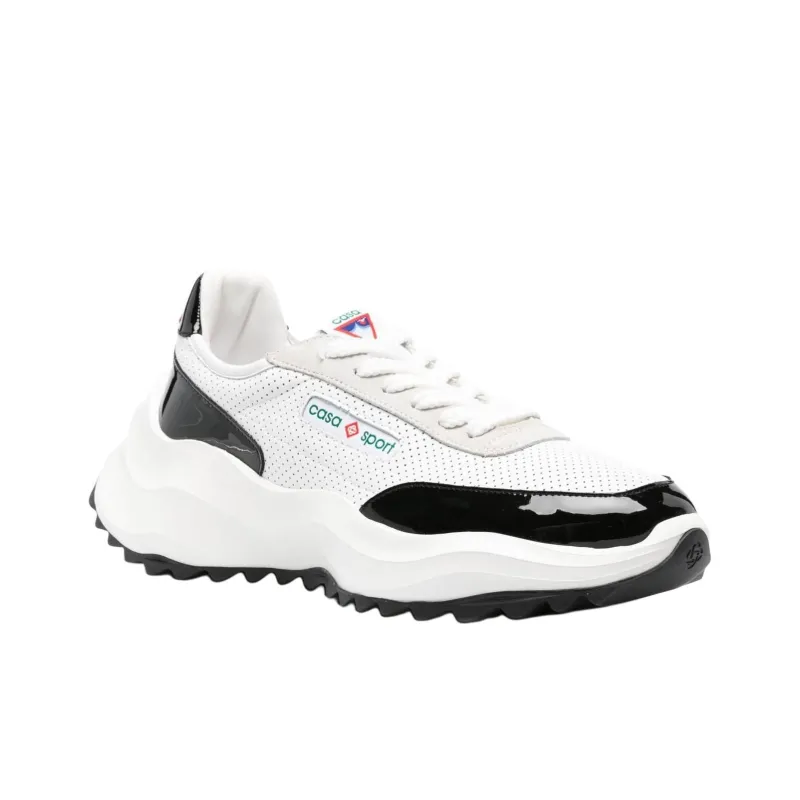 CASABLANCA Atlantis Leather Trainer White Black-2