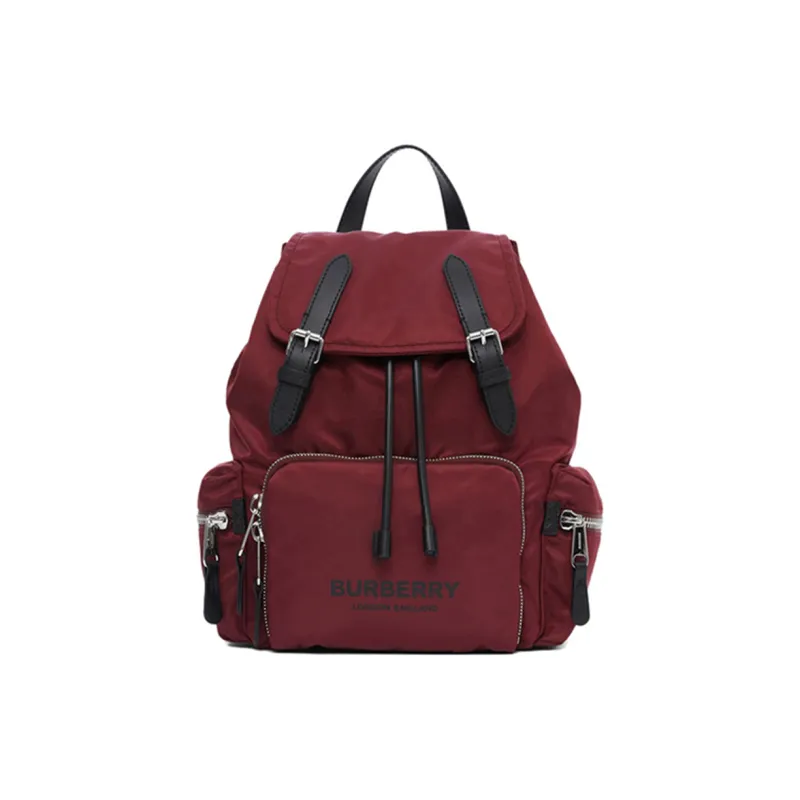Burberry Nylon Fabric Backpack Women's Burgundy-0