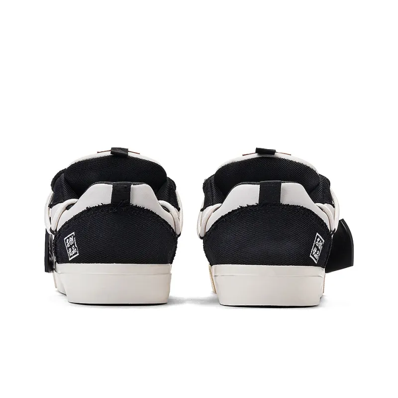 MINISO Low Top Skateboard Shoes Unisex Classic Black White-4
