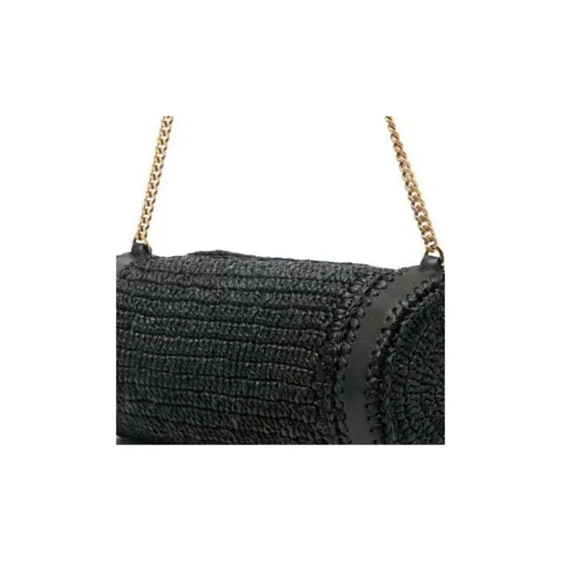 SAINT LAURENT Sade Series Raffia Crossbody Bag, Shoulder Bag Unisex Black-3