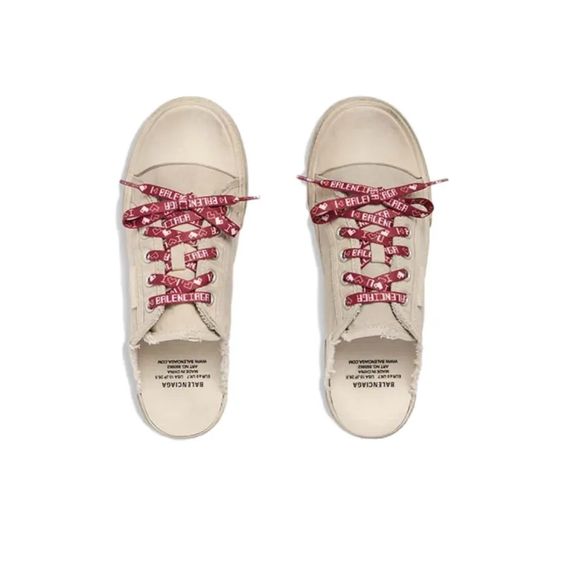 Balenciaga Paris Mules 'White Destroyed Cotton And White Rubber' Women's-5