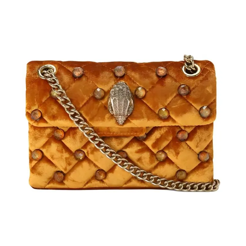 Kurt Geiger London Velvet Handbag Shoulder Bag Crossbody Bag Mini Women's Orange-0