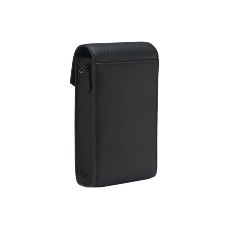 BVLGARI Calfskin One Shoulder Crossbody Clutches Men's Black-1