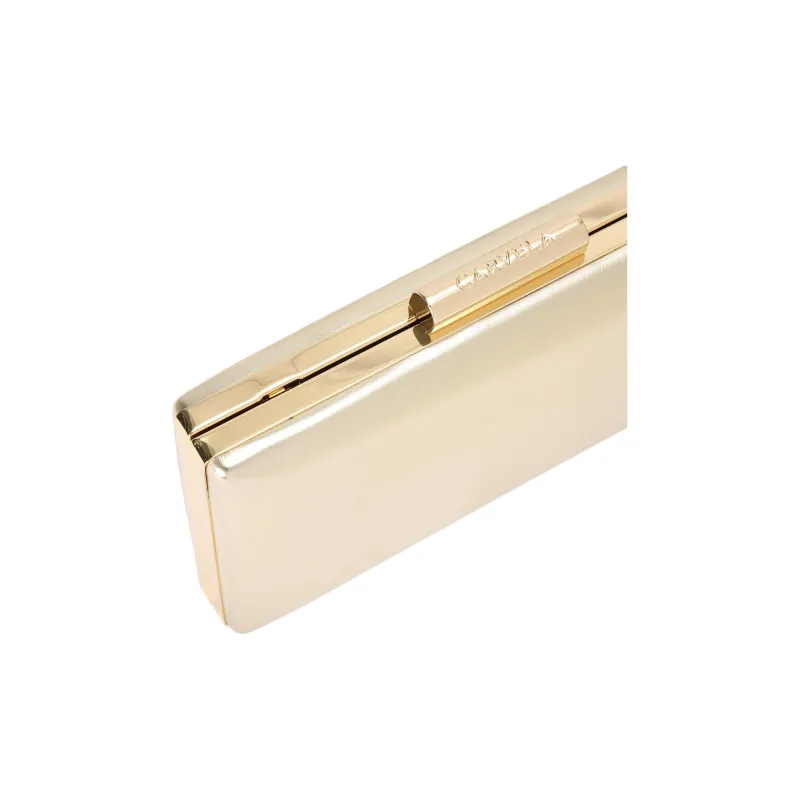 Kurt Geiger London Leather One Shoulder Crossbody Clutches Women's Gold-3