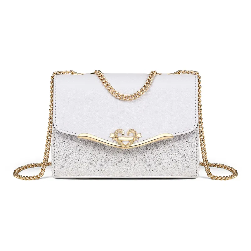 C°BANNER Cow Leather With Synthetic Leather Small Square Bag Shoulder Bag Regular Women's White/Light Blue-1