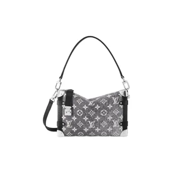 LOUIS VUITTON Monogram Jacquard Denim Side Trunk Gray