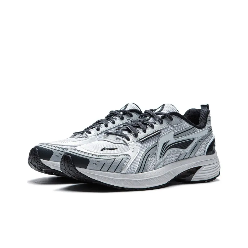 LiNing Shake 1.5 Cushioning Slip Resistant And Abrasion Resistant Low Top Running Shoes Women's White Gray-2