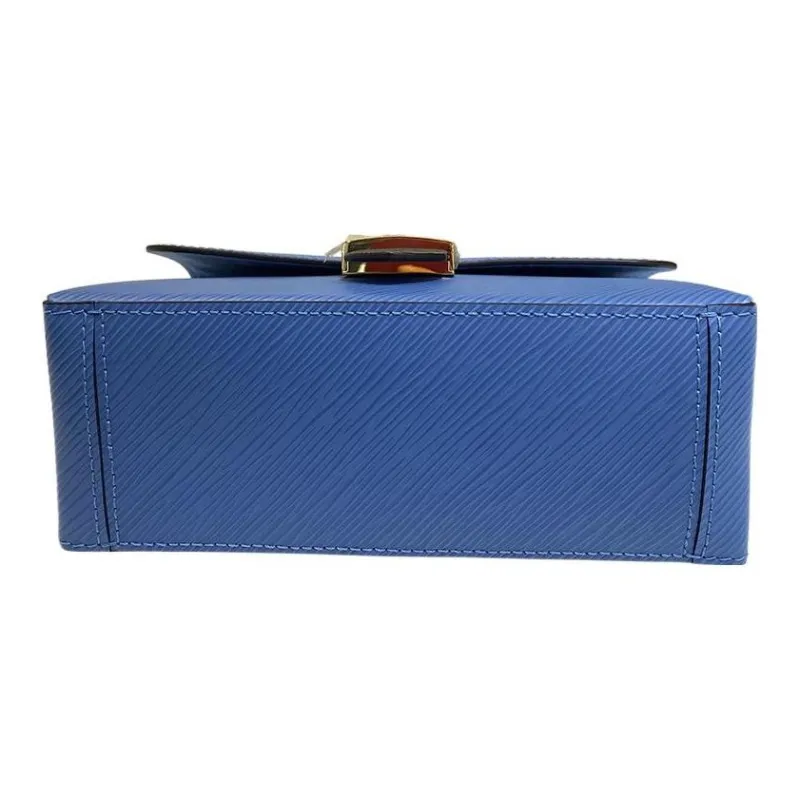 LOUIS VUITTON Locky Cow Leather Lock Head Bag Handbag Shoulder Bag Crossbody Bag Small Size Unisex Blue-3