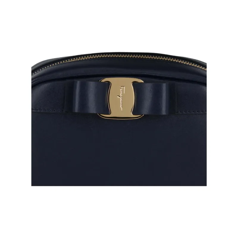 FERRAGAMO Vara Leather Single-Opening Crossbody Bag Women's Marine Blue-3