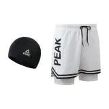 White Double-Layer Pants+Swimming Cap