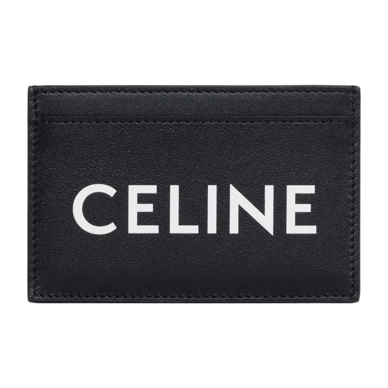 CELINE Cow Leather Card Holder Men's Black-0