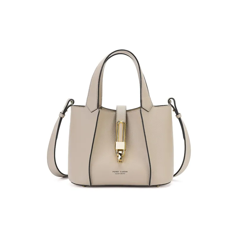 PIERRE CARDIN Women's Fashion Handheld Top Grain Cow Leather Bucket Bag, One Shoulder Handbag Women's-6