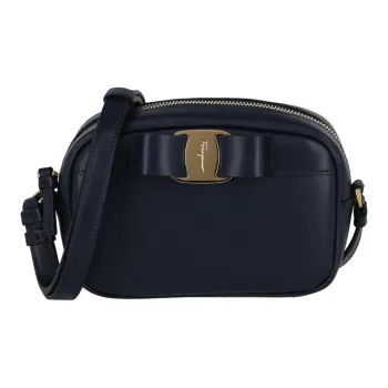 FERRAGAMO Vara Leather Single-Opening Crossbody Bag Women's Marine Blue
