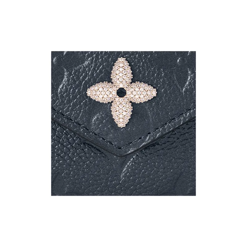LOUIS VUITTON Victorine Empreinte Leather Victoria Wallet Regular Women's Marine Blue-4