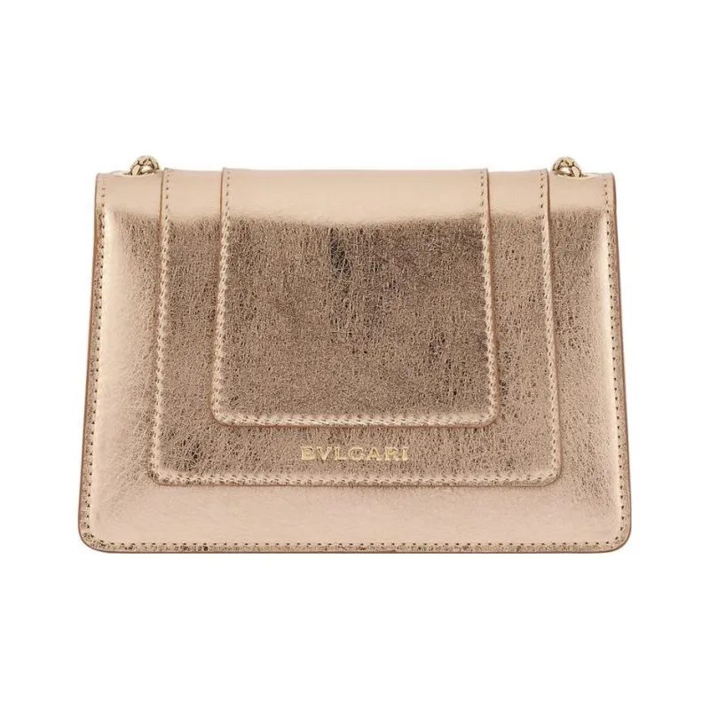 BVLGARI Serpenti Forever Series Calfskin Crossbody Bag Shoulder Bag Women's Light Gold-4