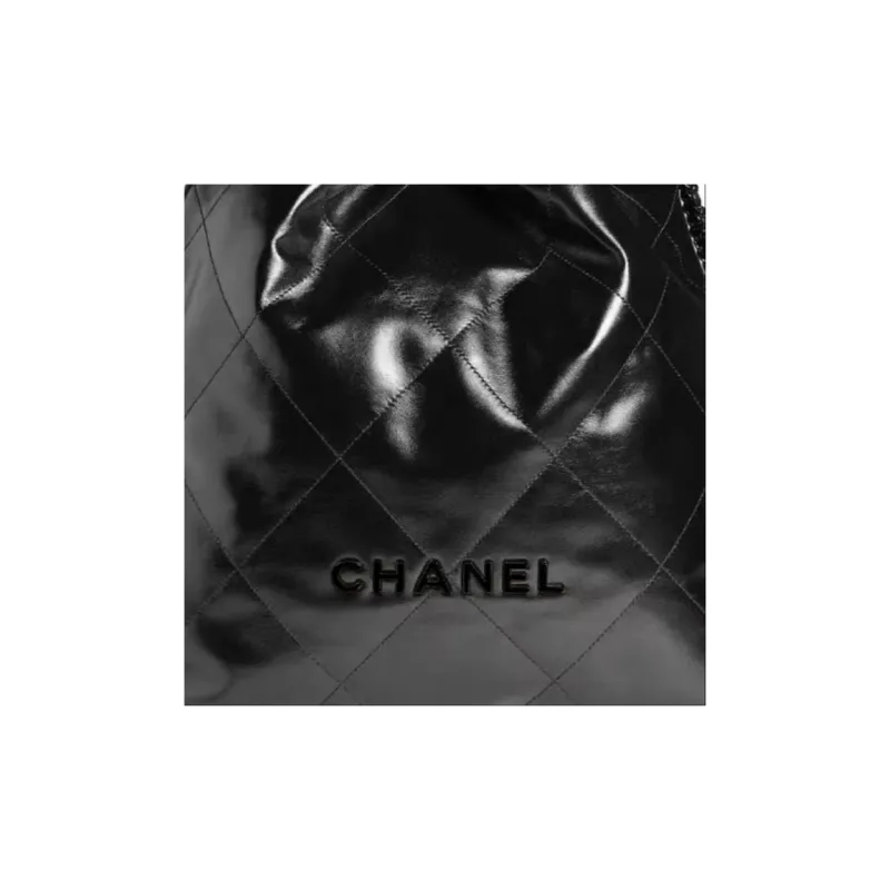 CHANEL 22Bag Shiny Calfskin Backpack Large Size Women's Black-4