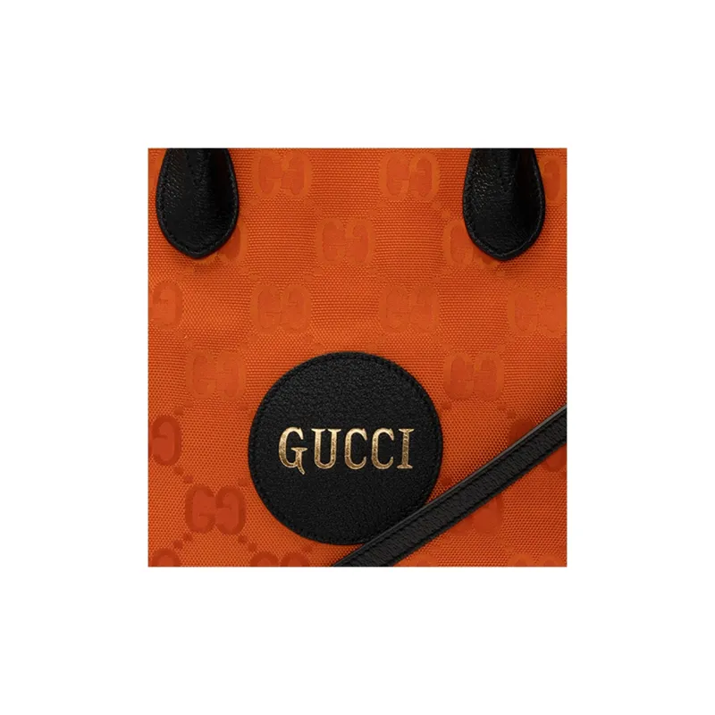 GUCCI Off The Grid Leather Shoulder Bag, Crossbody Bag, Handbag Unisex Orange & Black-3