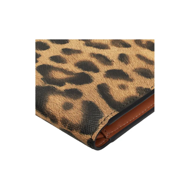 CELINE Canvas Wallet Men's Leopard Print-3