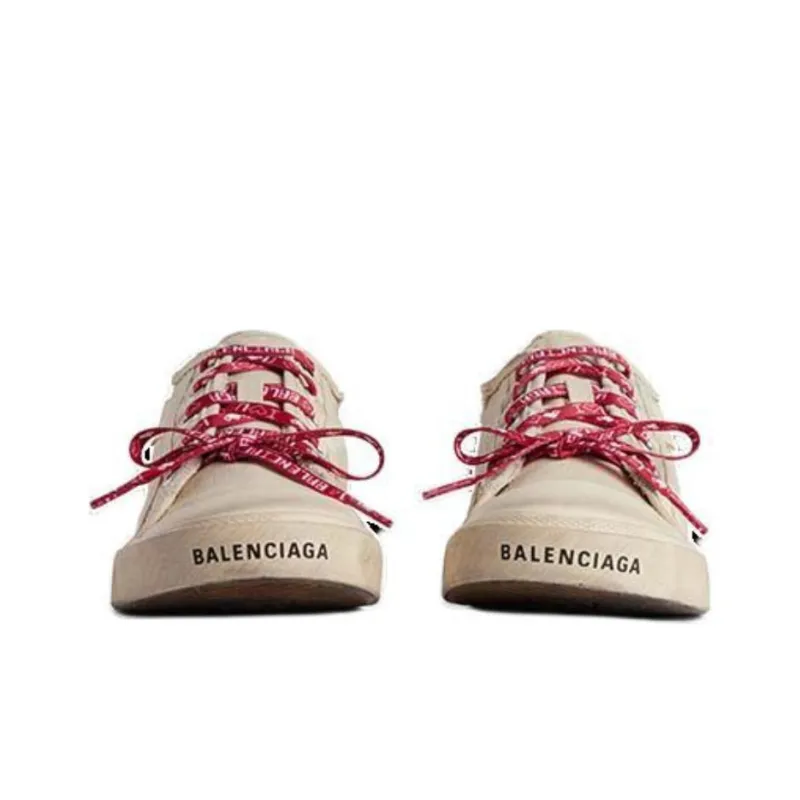 Balenciaga Paris Mules 'White Destroyed Cotton And White Rubber' Women's-3