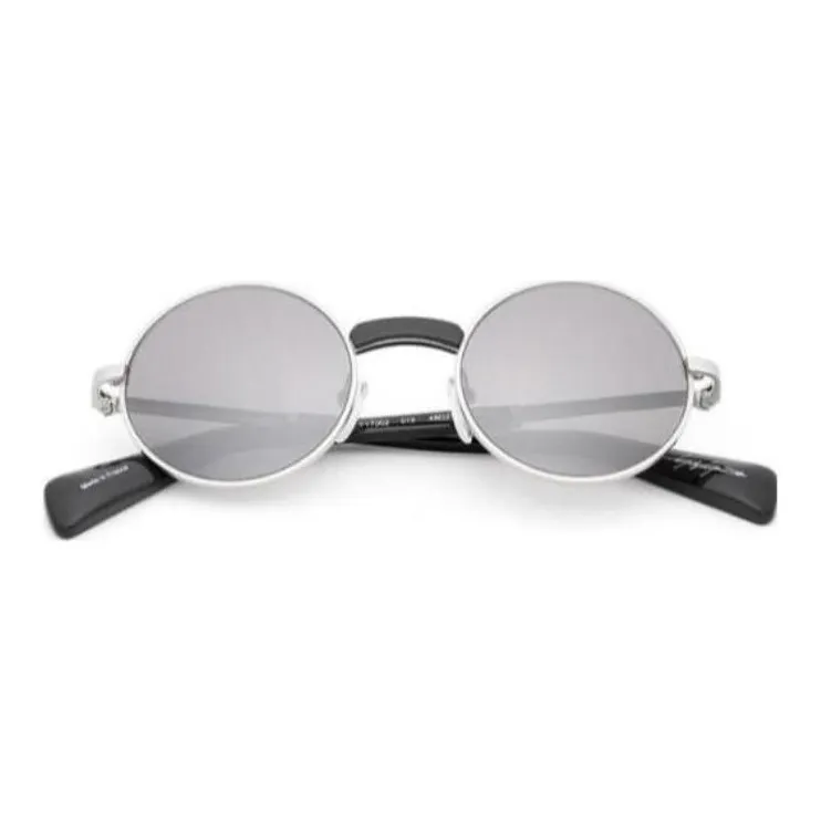 Yohji Yamamoto Metal Round Sunglasses Women's Silver-1