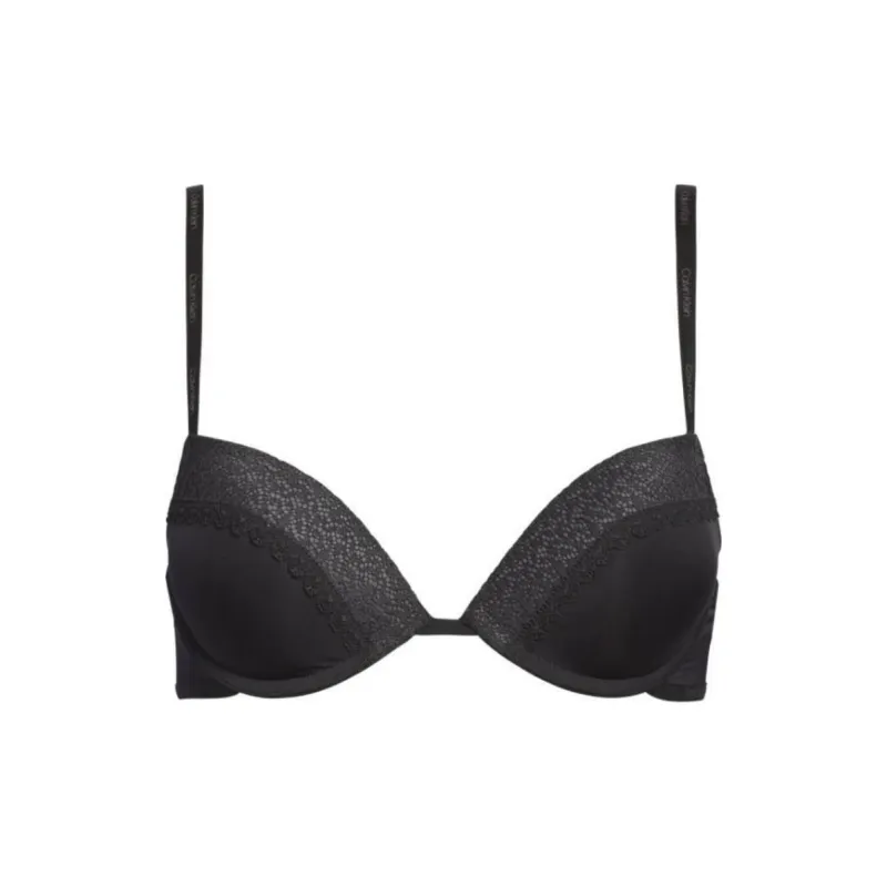 CK/Calvin Klein Plunge Push-Up Bra - Flirty Bra Women's Black-0