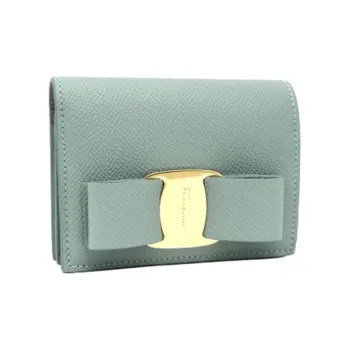 FERRAGAMO Calfskin Wallet Women's Turquoise