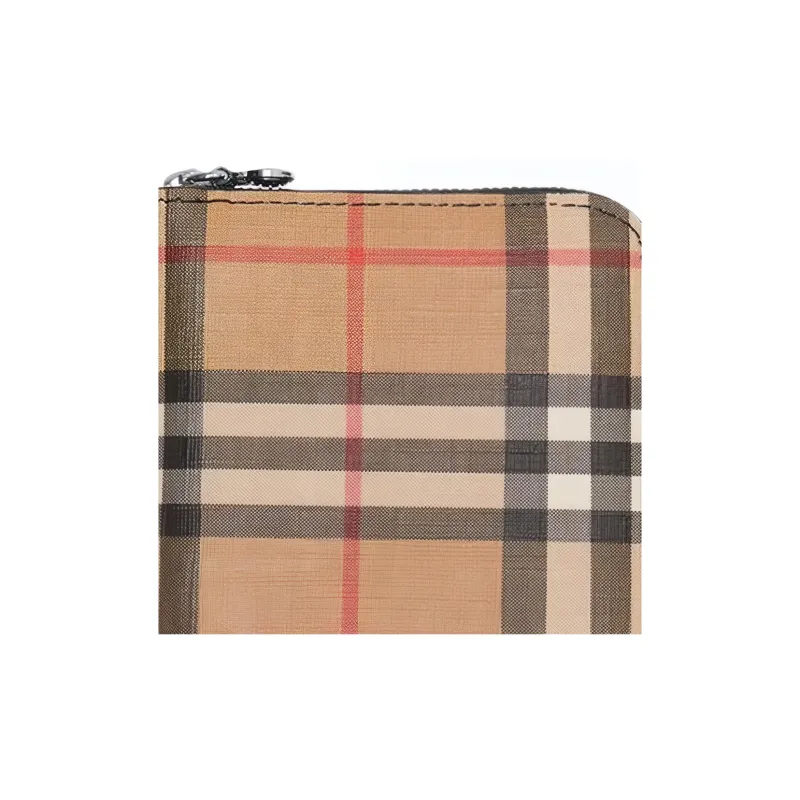 Burberry Cow Leather Wallet Women's Khaki-3