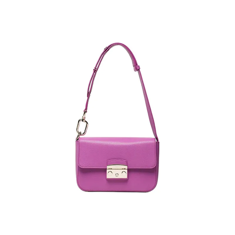 Furla Metropolis Collection Calfskin Handbag Shoulder Bag Women's Purple-0