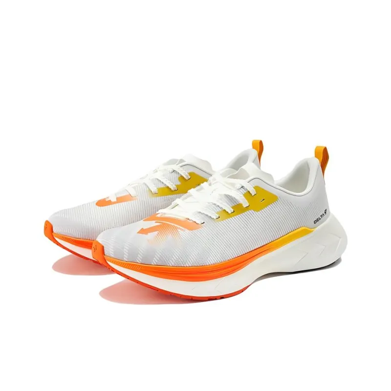DESCENTE DELTA Cushioning Wear Resistant Low Top Casual Running Shoes Unisex White Orange-2
